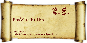Maár Erika névjegykártya
